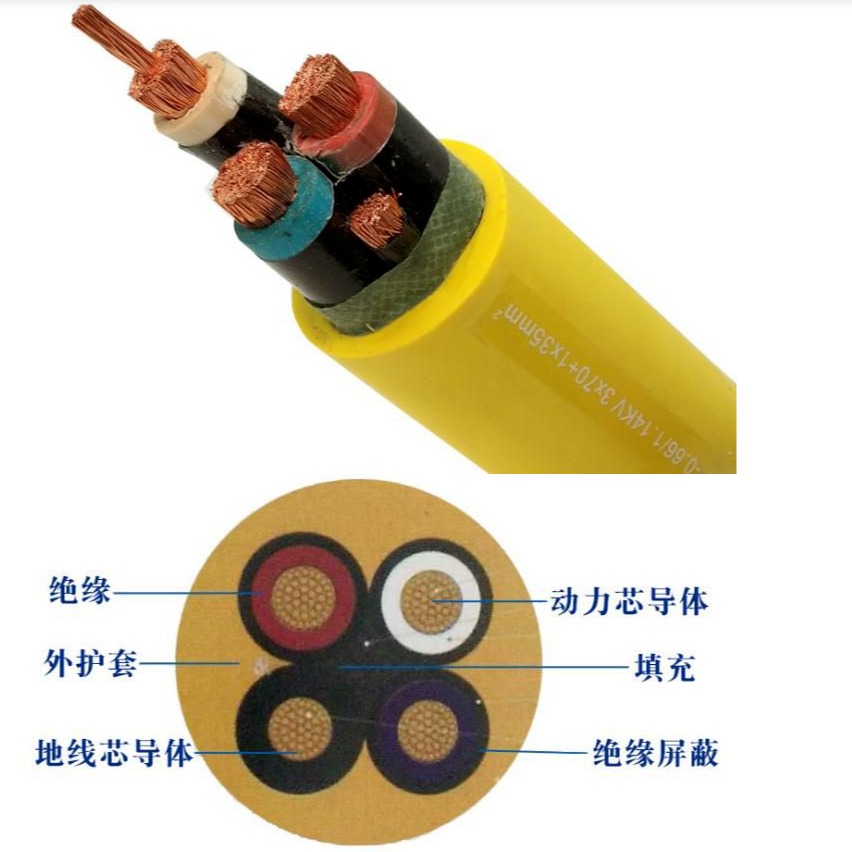 厂家直销矿用电缆 MYP煤矿用黄色护套橡套软电缆 天津电缆厂
