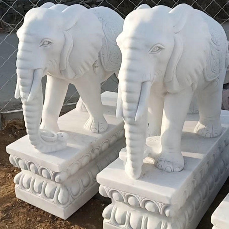 佰盛 石雕大象厂家 吉祥如意大象摆件 汉白玉大象价格 石雕定制批发