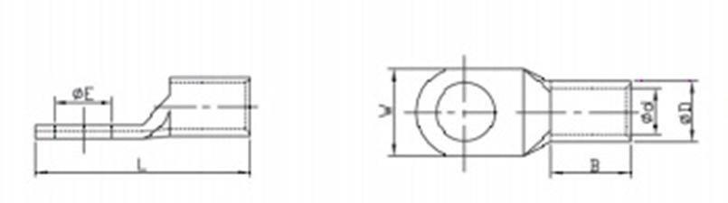 CN/SC型铜管裸端子喇叭口/大电流接线鼻/冷压端头 超厚型示例图3