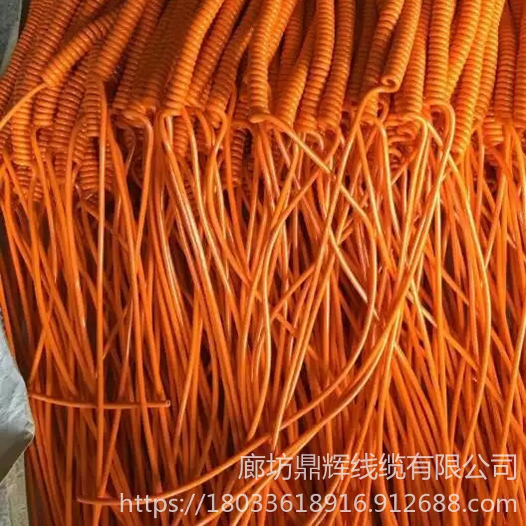 现货供应 鼎辉 螺旋PU电源线 PU螺旋电缆 工业自动化专用螺旋电缆