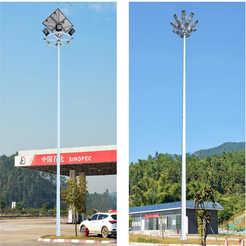 加油站高杆路灯照明批发 高速服务区灯光设备安装 大功率路灯勤跃供应图片