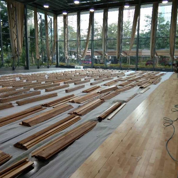 河北双鑫体育 企口实木地板 运动木地板 体育专用木地板 蓝球馆运动木地板