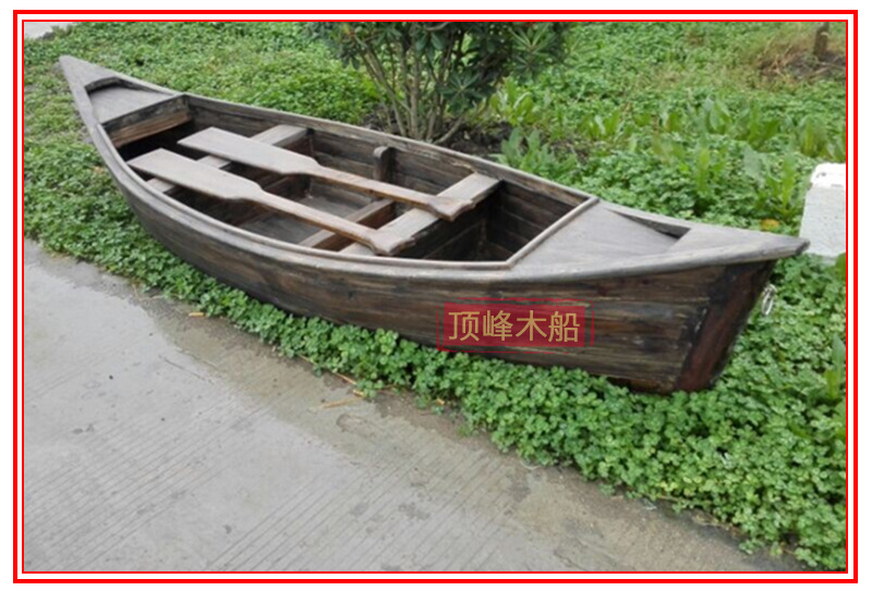 景观装饰欧式木船两头尖花船 木质手划船 定制欧式手划木船示例图7