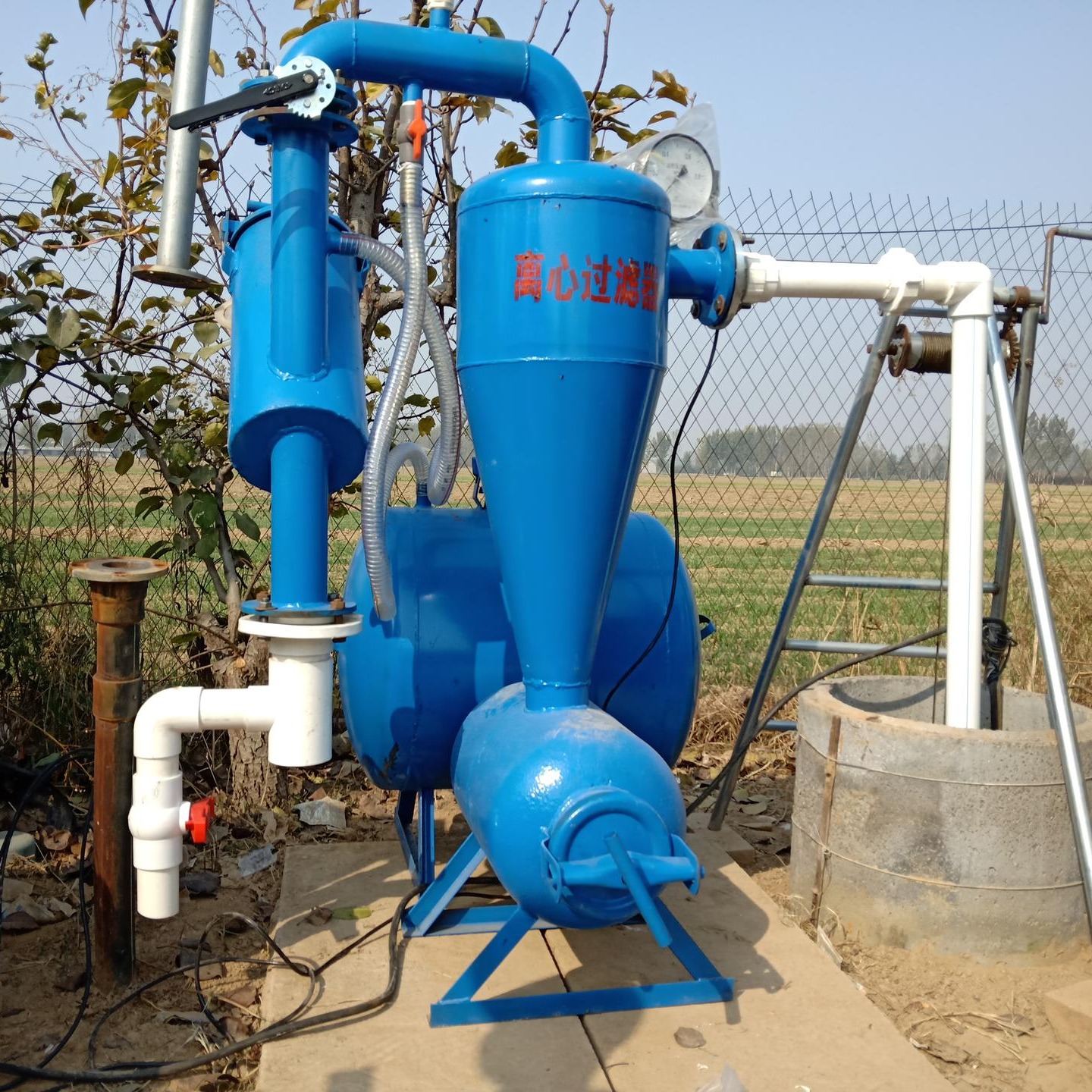 齐鲁昌农 农业节水灌溉设备厂家 离心网式过滤器 山东农业灌溉设备