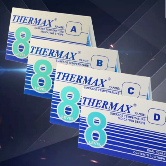 英国THERMAX 8格C 感温贴纸 板温纸116-154度 八格变色测温纸