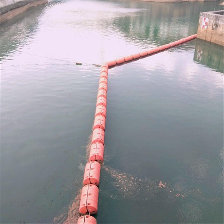 柏泰浮箱式拦污漂浮筒 水电站拦污用塑料浮筒效果