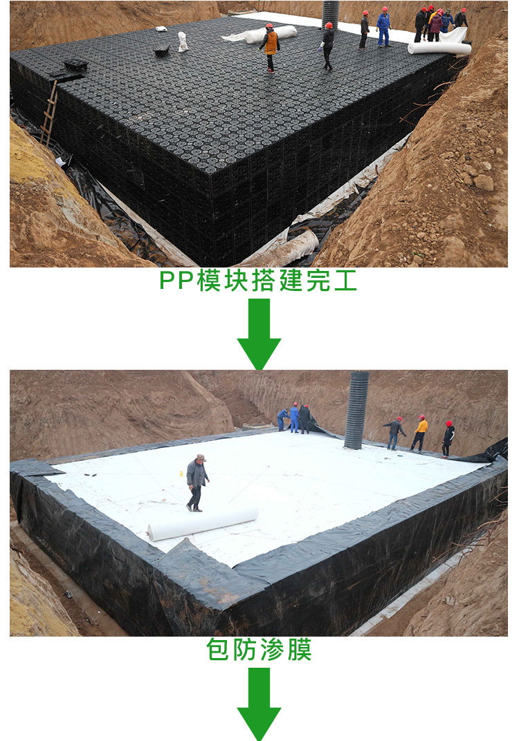 PP雨水模块，PP雨水收集模块，可回收雨水收集，厂家直销河南河北示例图9