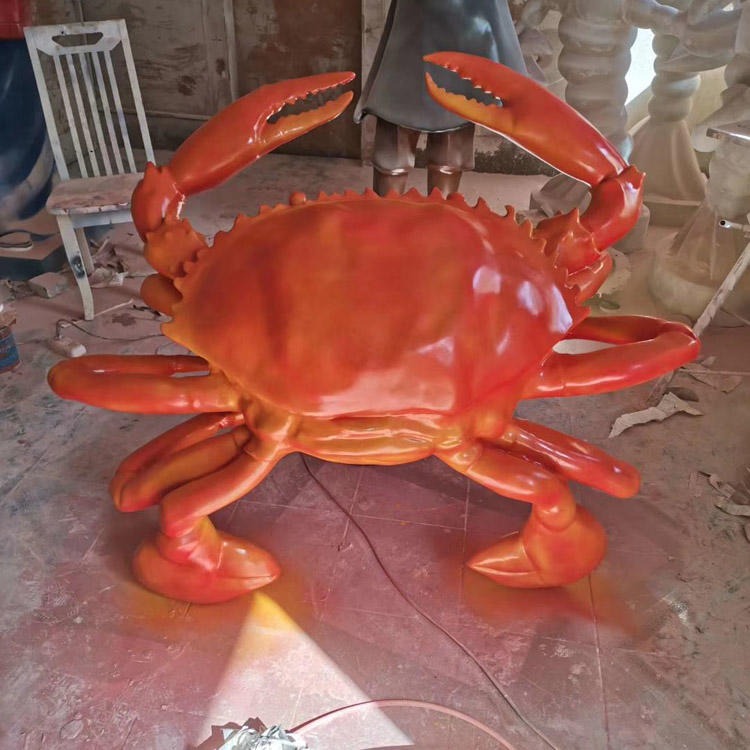 佰盛 定做仿真螃蟹雕塑 玻璃钢螃蟹雕塑 仿真螃蟹模型价格 海鲜店螃蟹摆件厂家