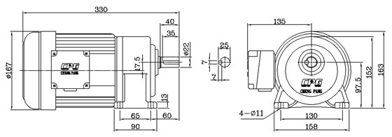 晟邦城邦CPG电动机 齿轮减速马达CH750-80S/CH2200-45S示例图6