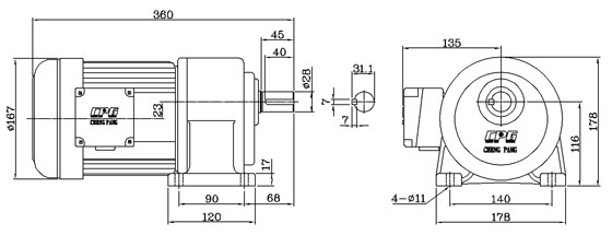 晟邦城邦CPG电动机 齿轮减速马达CH750-80S/CH2200-45S示例图7