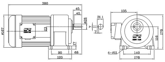 晟邦城邦CPG电动机 齿轮减速马达CH750-80S/CH2200-45S示例图9