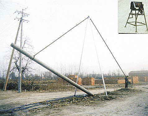 铝合金立杆机 三角架立杆器 15米电线杆立杆机示例图1