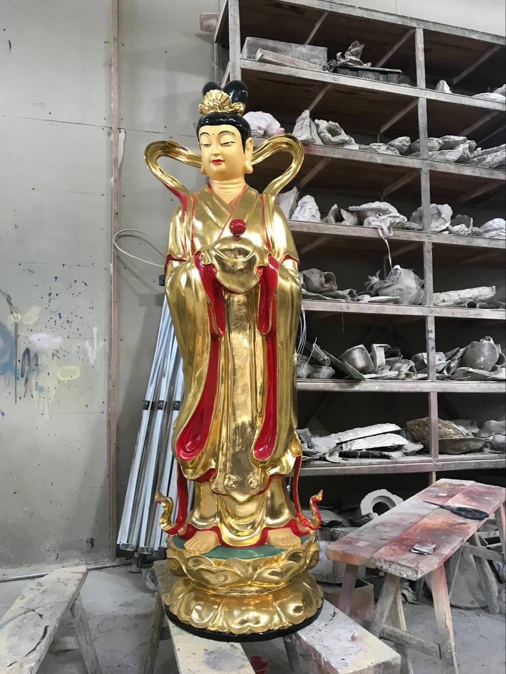 观音 温州慈宏法器厂批发精品彩绘观自在佛像 坐像观音佛像 南海观音菩萨