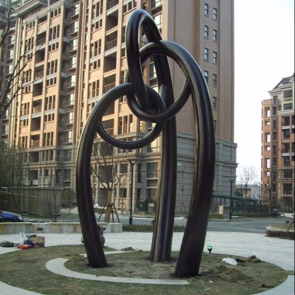 国润雕塑 不锈钢雕塑 不锈钢仿铜雕塑 圆管抽象造型 怪工匠定制