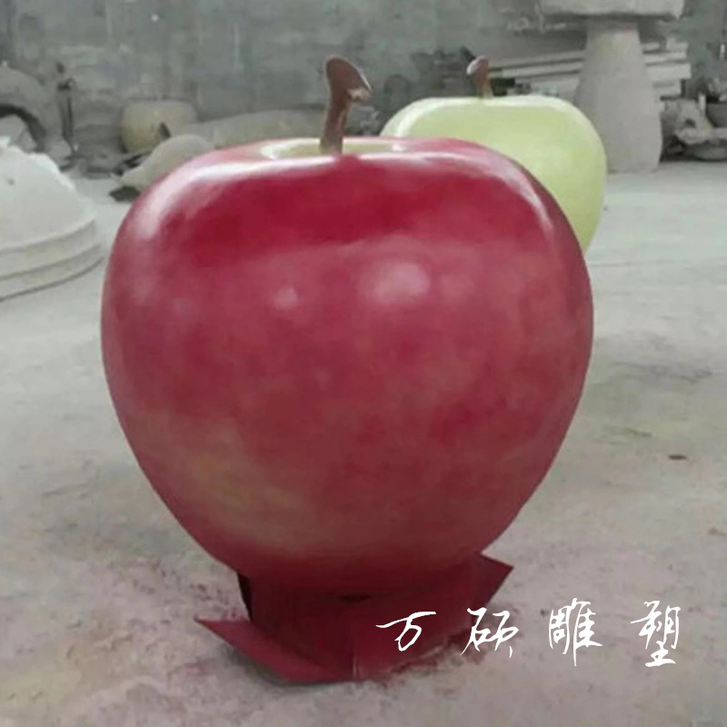 定做仿真苹果雕塑 玻璃钢水果雕塑 果园农场装饰摆件示例图3