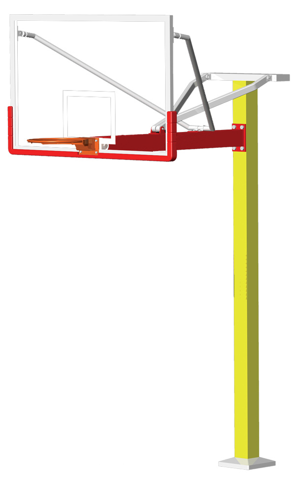 淄博配安全防爆钢化玻璃篮球板平箱篮球架批发零售供应