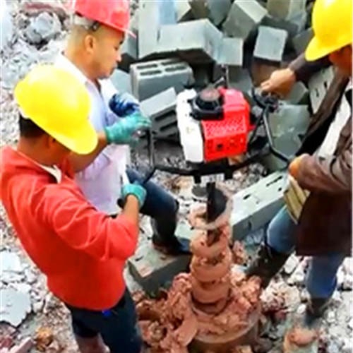 小型挖桩掏土机图片 管桩取土机厂家 便携式掏桩钻土机
