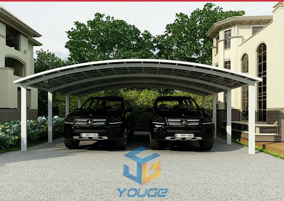 充电桩车棚铝合金别墅庭院PC阳光板遮阳棚耐力板公司轿车大型棚示例图3