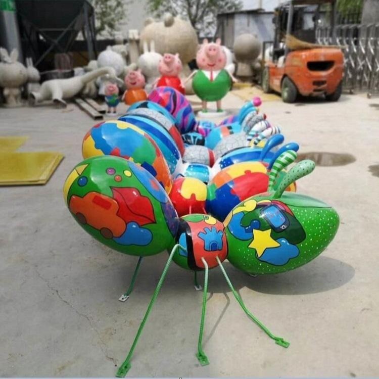 玻璃钢昆虫动物雕塑 园林庭院创意彩绘户外巨型蚂蚁雕塑装饰摆件万硕