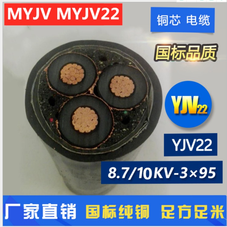 MYJV22煤矿用铠装高压电缆  MYJV32煤矿用钢丝铠装电缆