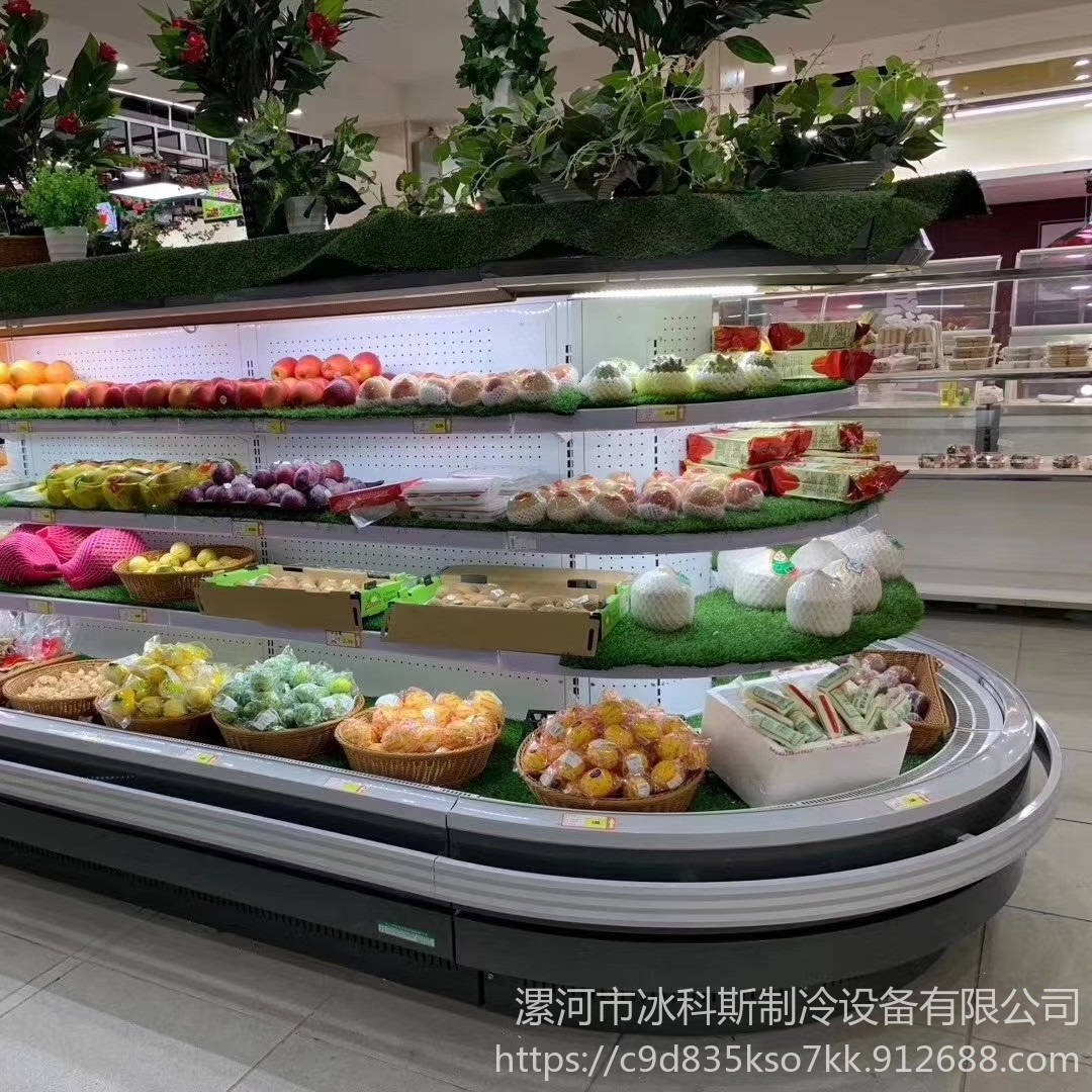 冰科斯-WLX-HD-54供应环岛半高柜 蔬菜柜 果蔬柜 供应超市立风柜|大型超市风幕柜|美观大方|超市环岛柜图片