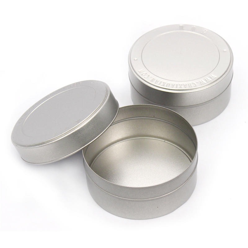 圆形茶叶铁盒设计 通用小罐茶铁盒 麦氏罐业 银色无印刷铁罐包装 金属罐制作厂家