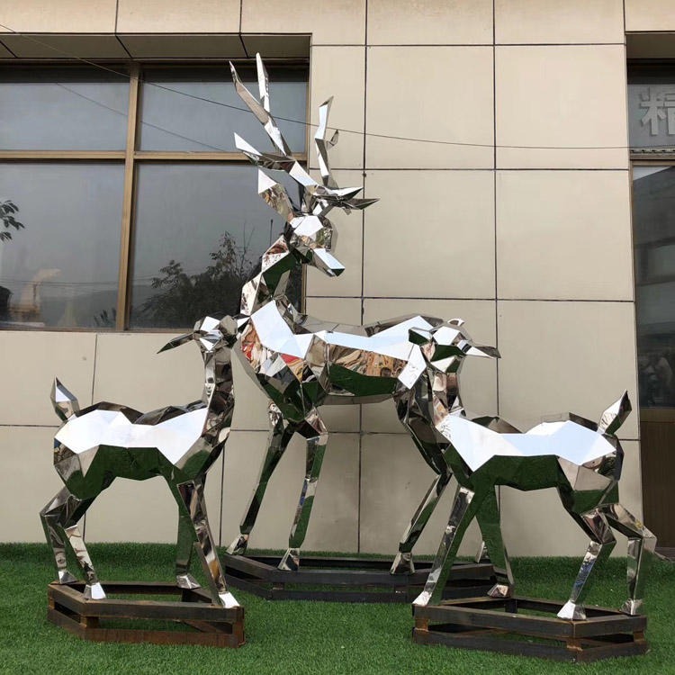佰盛 定制金属切面鹿雕塑 不锈钢切面鹿雕塑 抽象切面鹿雕塑厂家图片