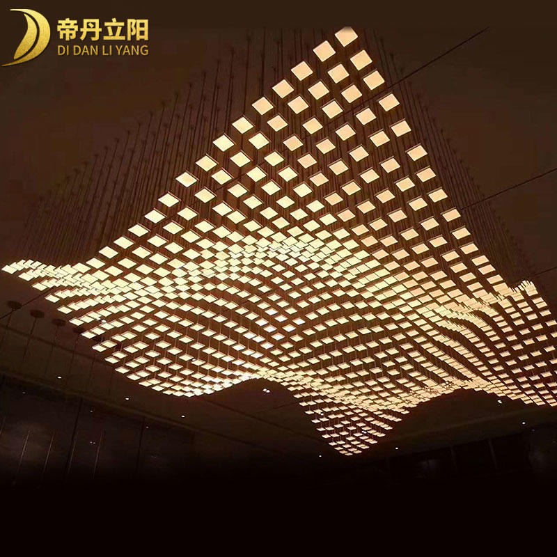 酒店宾馆吊灯 大型LED艺术创意灯饰 帝丹立阳后现代波浪型工程灯具