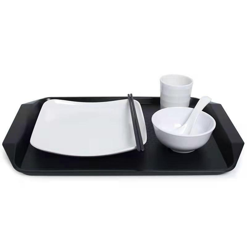 厂家直销密胺餐具自助餐盘 仿瓷白色四方菜盘塑料碟盖浇饭快餐盘子定制