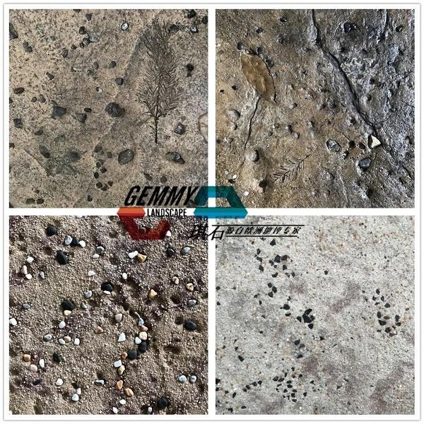 马鞍山市砾石地坪厂家 彩色洗砂地坪材料工艺图片