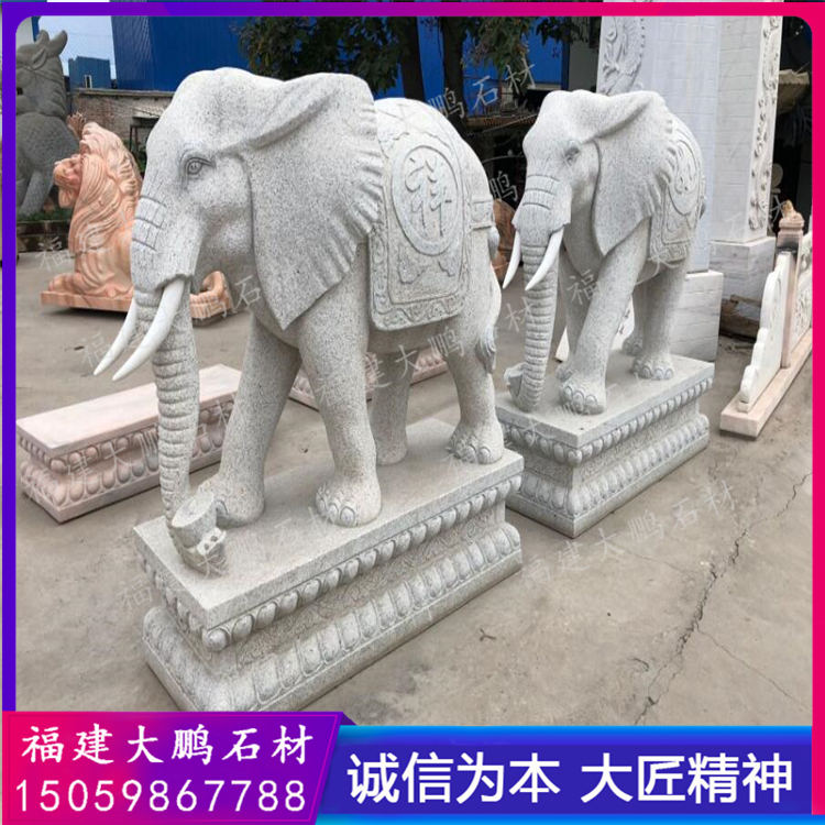 惠安崇武大象浮雕厂家 大象动物雕刻 寺庙六牙青石大象石雕 福建石雕大鹏石材出品