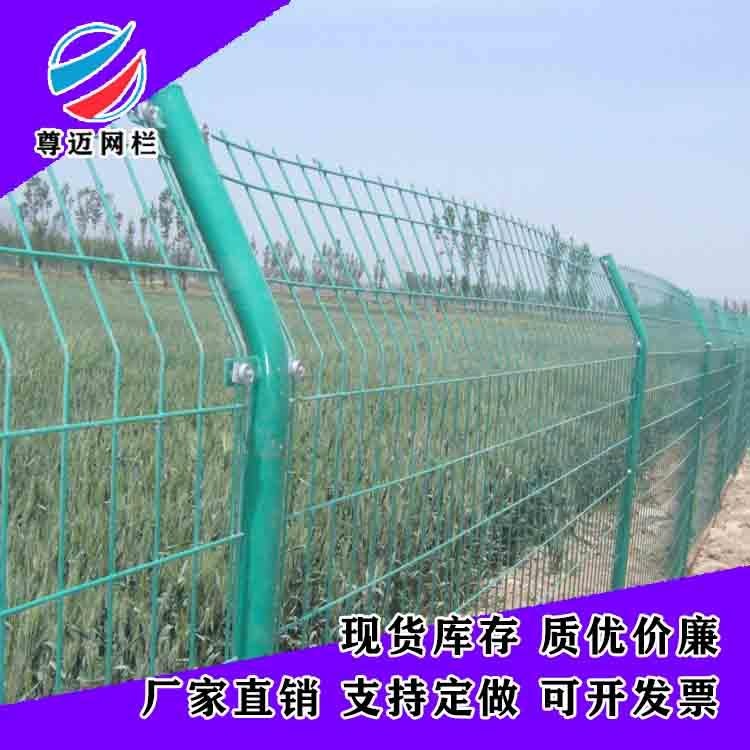 尊迈衡水工厂现货浸塑双边丝护栏网 绿色养殖铁丝网 园林绿化围栏价格