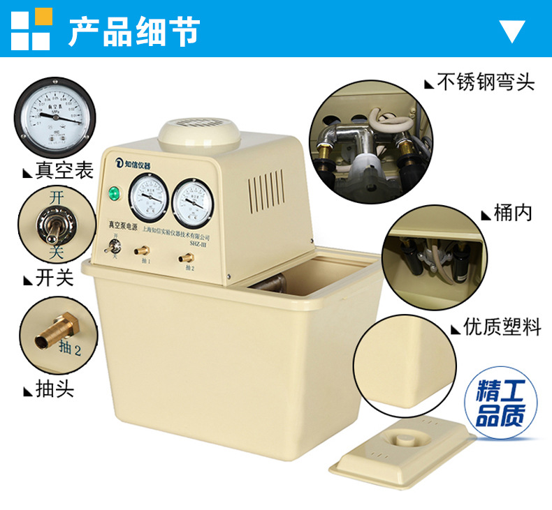 上海知信循环水真空泵SHZ－III水循环真空泵循环水式真空泵示例图5