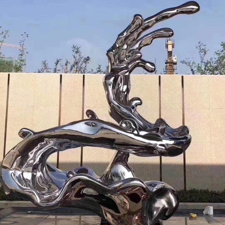 佰盛 创意不锈钢水花雕塑厂家 抽象水花雕塑 镜面水花不锈钢雕塑水景摆件