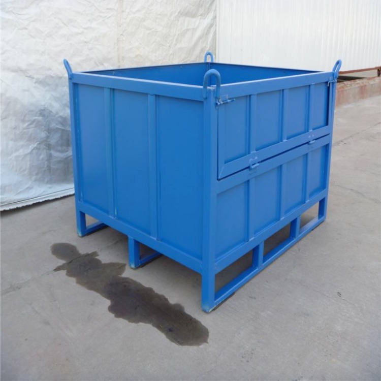 钢制料箱生产厂家 供应折叠钢板钢制料箱 森沃仓储 加工定制