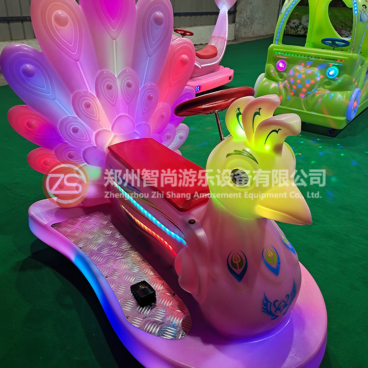 卡丁车儿童电动双人玩具车 儿童发光车厂家 智尚 发光孔雀车 广场游乐设备