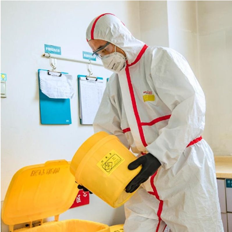 上海皓驹一次性带胶条防护服 EN14126 通过防生物危险源与传染媒介测试   一次性防护服