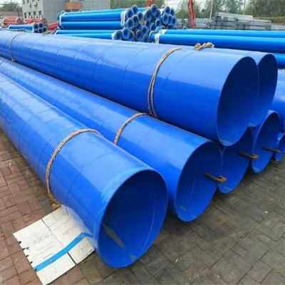 内蒙古涂塑钢管厂 大口径输水管道涂塑钢管 内外环氧树脂涂塑复合钢管 蓝色给水涂塑管