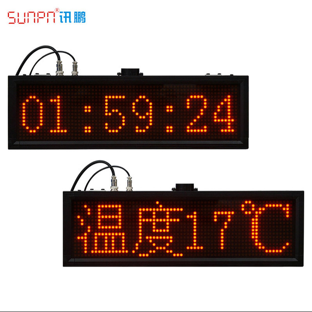 LED温湿度显示屏 工业温湿度屏 温湿度电子屏 SUNPN讯鹏定制LED温湿度时间显示屏监控看板图片