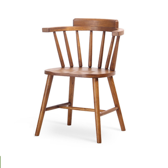 众美德北欧简约实木餐椅 复古休闲餐椅 酒店扶手餐椅 西餐咖啡厅温莎椅子价格美丽图片