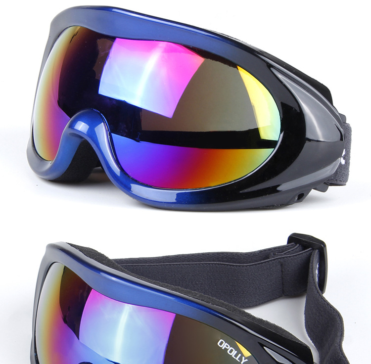 厂家批发欧宝来HB905男女款专业单层滑雪眼镜防风镜摩托车风镜示例图7