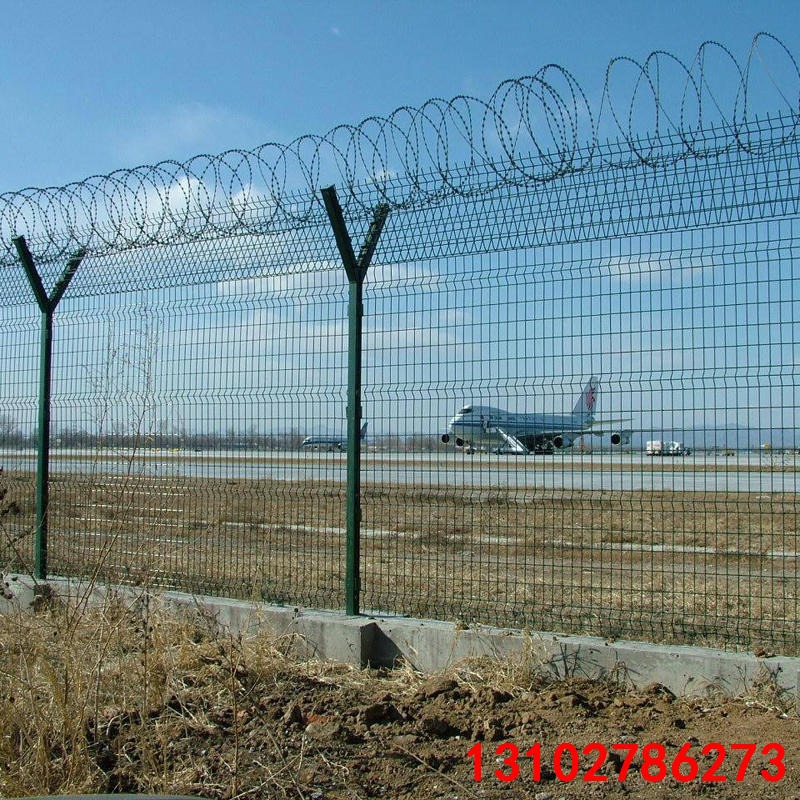 包塑铁线机场围栏网-高防机场围栏网-墨绿色机场围栏网