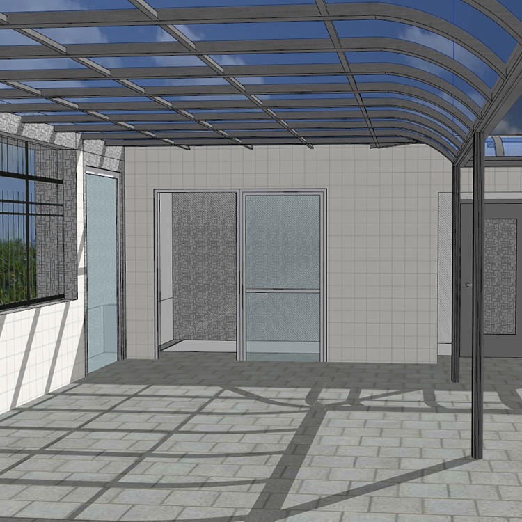 铝合金露台雨棚 户外铝合金防雨棚 铝合金阳台露台雨棚 莜歌定制