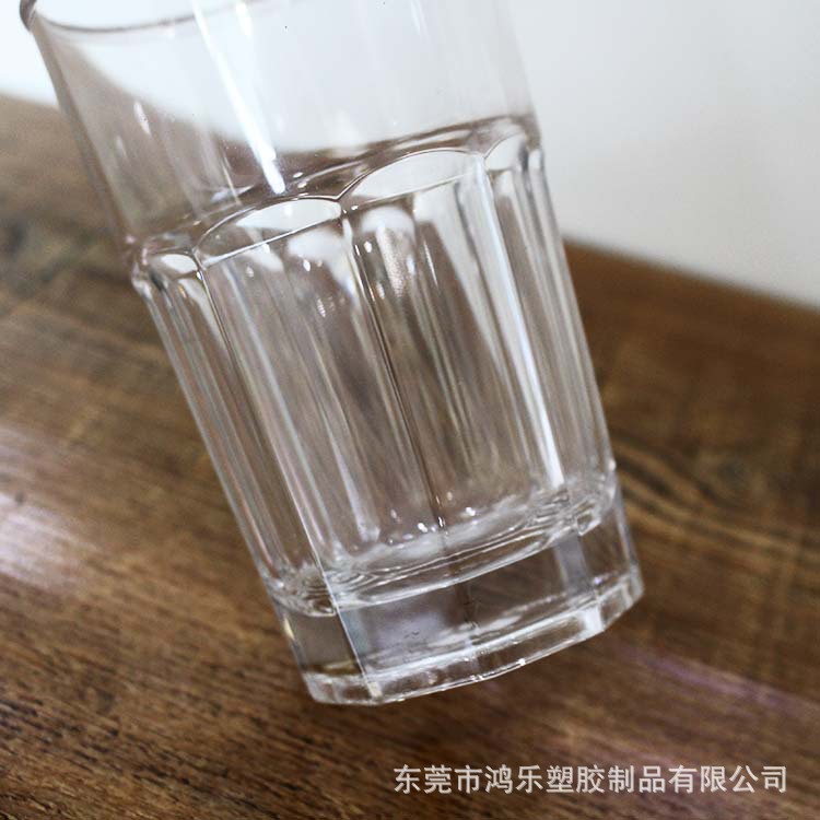 东莞塑胶杯厂家直销PC塑料八角杯10安士多边棱角杯塑料水杯可印刷示例图5