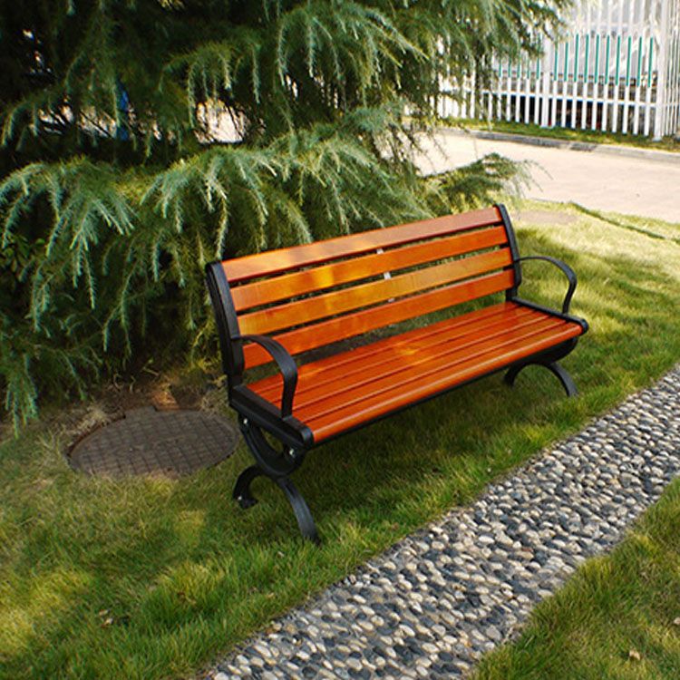 厂家批发公园椅 实木长条椅 园林广场休闲座椅定制加工示例图6