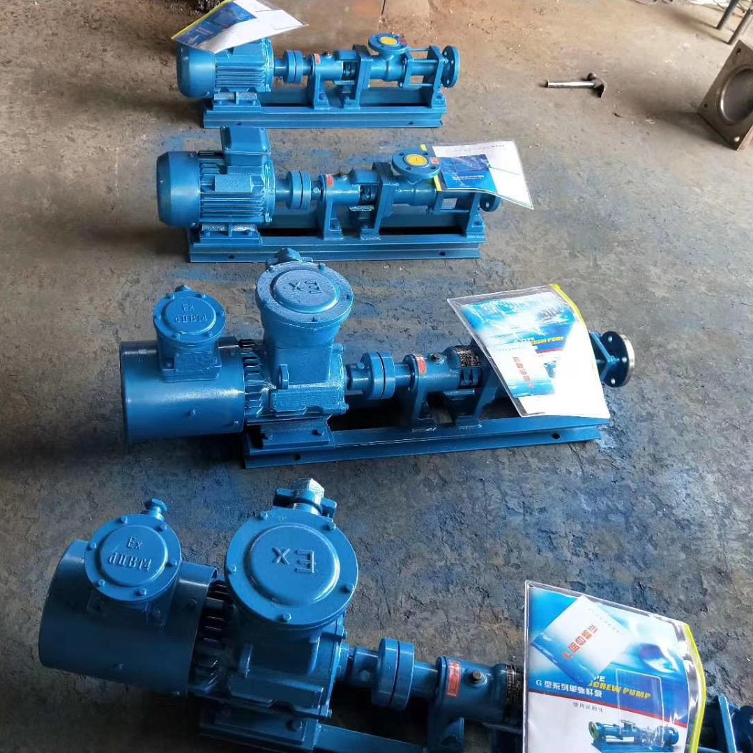 G25-1单螺杆泵 FG25-1不锈钢单螺杆泵 耐腐蚀污泥螺杆泵 减速机、变频电机螺杆泵图片