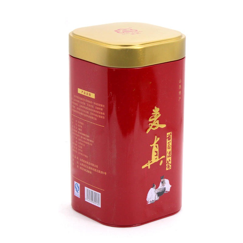 马口铁茶叶盒生产定制厂家 麦氏罐业 苦荞茶叶铁罐订做 新款茶叶铁盒包装 山西特产铁罐包装