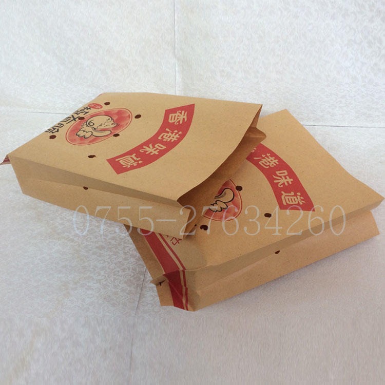 深圳香港鸡蛋仔纸袋   格仔饼防油吸油食物打包纸袋  小吃小食袋厂家图片