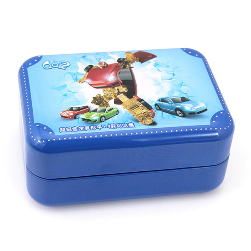 食品马口铁罐生产厂家 长方形卡通铁盒包装定制 麦氏罐业 儿童玩具包装铁盒图片