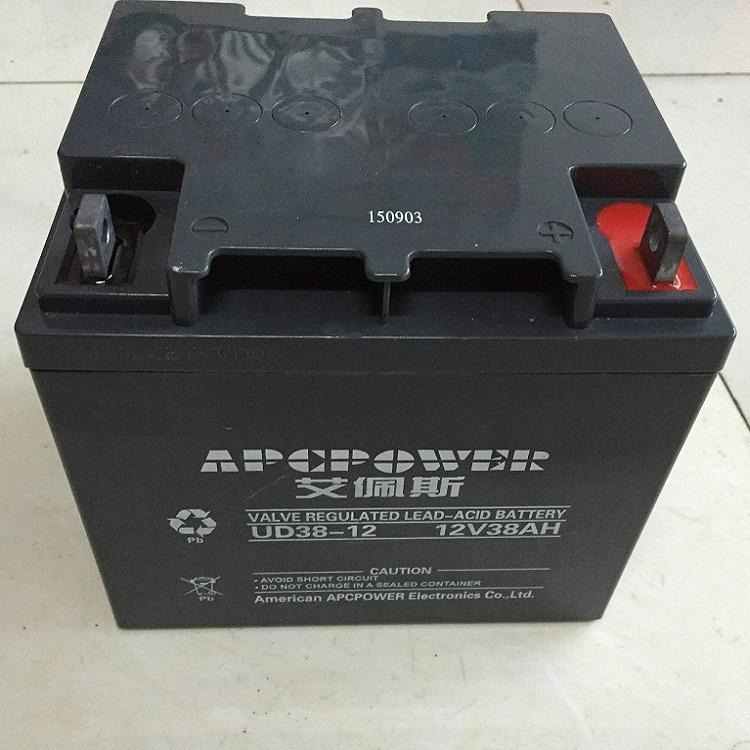 艾佩斯蓄电池UD38-12艾佩斯12V38AH 铅酸免维护电池储能应急电池图片